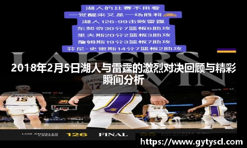 2018年2月5日湖人与雷霆的激烈对决回顾与精彩瞬间分析